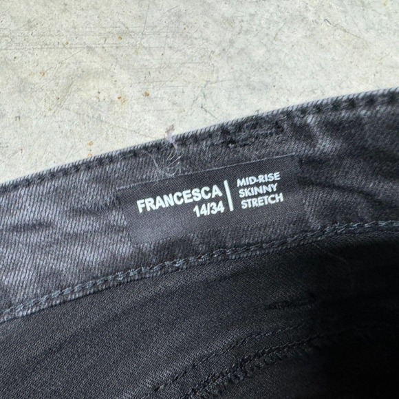 Buffalo David Bitton Women's Francesca Mid-Rise Skinny Stretch Jean Black 14 34W - Picture 5 of 11